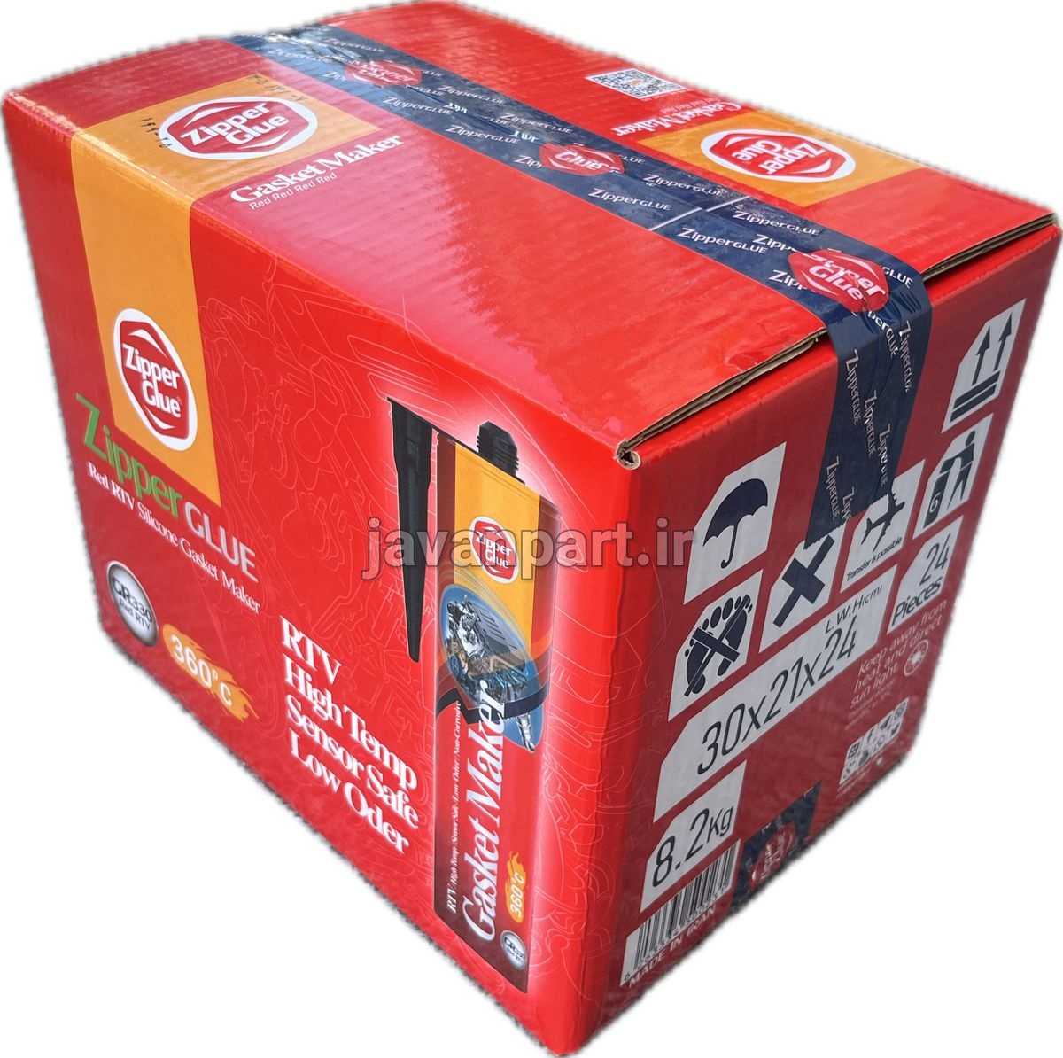 چسب واشرساز قرمز زیپر 330گرم (کارتریجی) - کارتن 24عددی